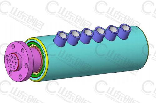 Y5X10M型六通路液压旋转接头三维立体图