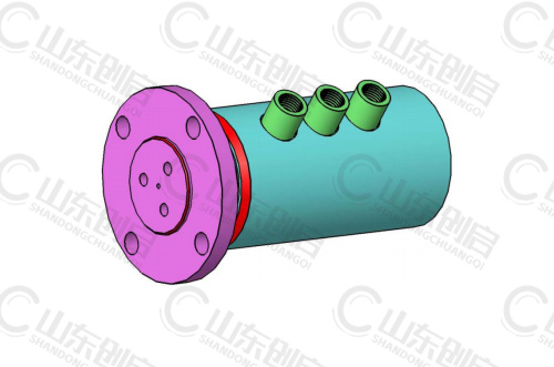 Y3X8A型三通路液压旋转接头三维立体图